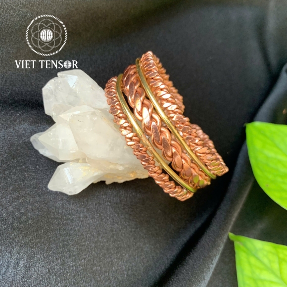 4 Twist Bracelet with Gold Copper Thread