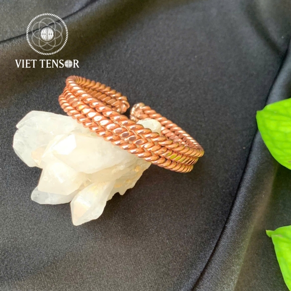 Double Twist Bracelet with Gold Copper Thread